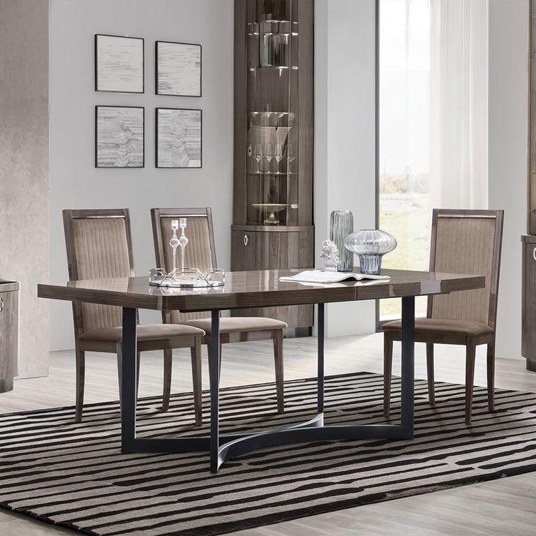 Armonia Italian Silver Birch 8 Seater 200cm Dining Set with Roma Fabric Chair