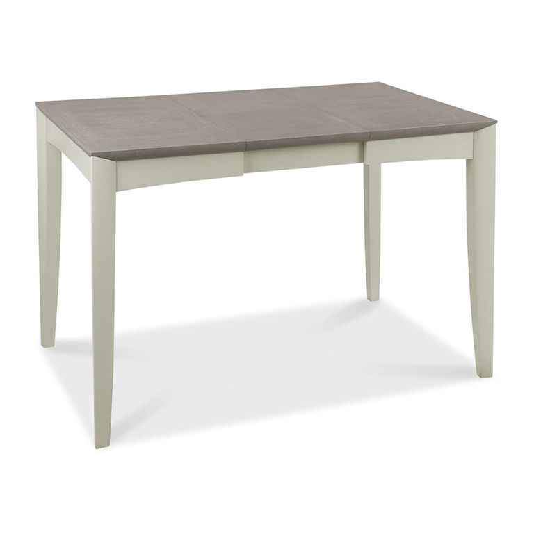 Bergen Grey Washed Oak Extending Dining Table Set - 2-4 Seater - 80cm-115cm - 4 Titanium Fabric Chairs