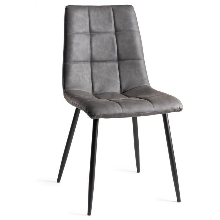Ramsay Oak Dining Table Set - 6 Seater - 160cm - X Leg - 6 Mondrian Dark Grey Faux Leather Chairs