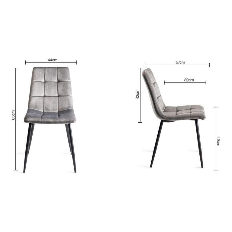 Ramsay Oak Dining Table Set - 6 Seater - 160cm - X Leg - 6 Mondrian Grey Velvet Chairs
