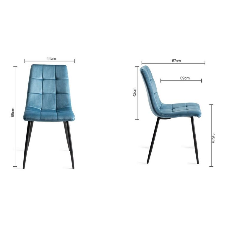 Ramsay Oak Dining Table Set - 6 Seater - 160cm - X Leg - 6 Mondrian Petrol Blue Velvet Chairs