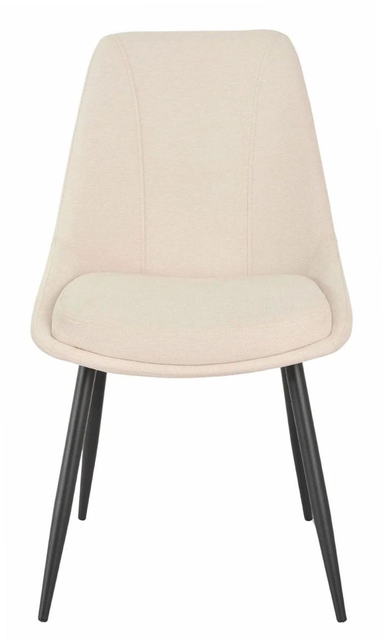 Bern Fluted Dining Set - 6 Seater - 160cm - Black - Darwin Dining Chairs - Cream Fabric