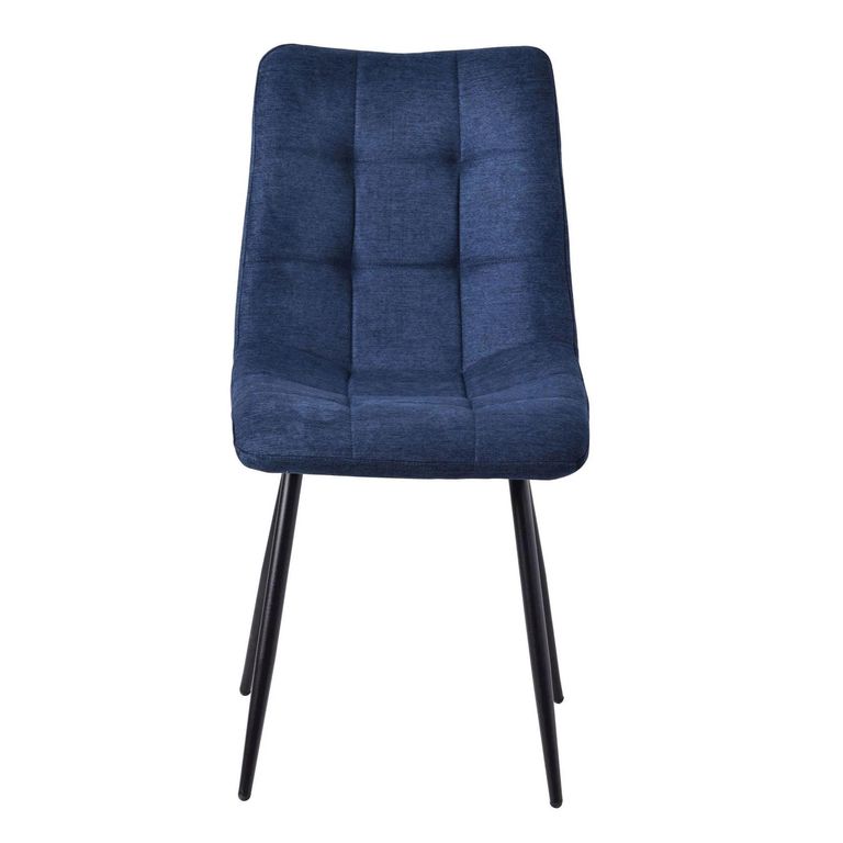 Carrara Dining Set - 4 Seater - 135cm - Round - Grey Ceramic - Extending - 4x Corona Dining Chairs - Blue Fabric
