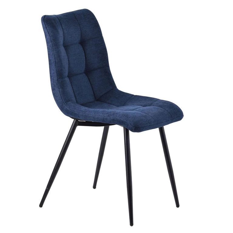 Carrara Dining Set - 4 Seater - 135cm - Round - Grey Ceramic - Extending - 4x Corona Dining Chairs - Blue Fabric