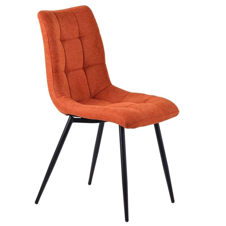 Carrara Dining Set - 4 Seater - 135cm - Round - Grey Ceramic - Extending - 4x Corona Dining Chairs - Orange Fabric
