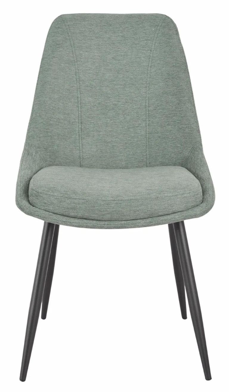 Carrara Dining Set - 4 Seater - 135cm - Round - Grey Ceramic - Extending - 4x Darwin Dining Chairs - Green Fabric