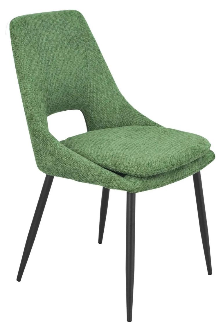 Carrara Dining Set - 4 Seater - 135cm - Round - Grey Ceramic - Extending - 4x Peyton Dining Chairs - Green Fabric