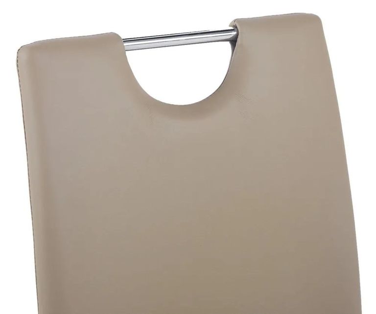 Carrera Dining Set - 4 Seater - 130cm - Round - White Marble - 4x Bianco Dining Chairs - Beige Faux Leather