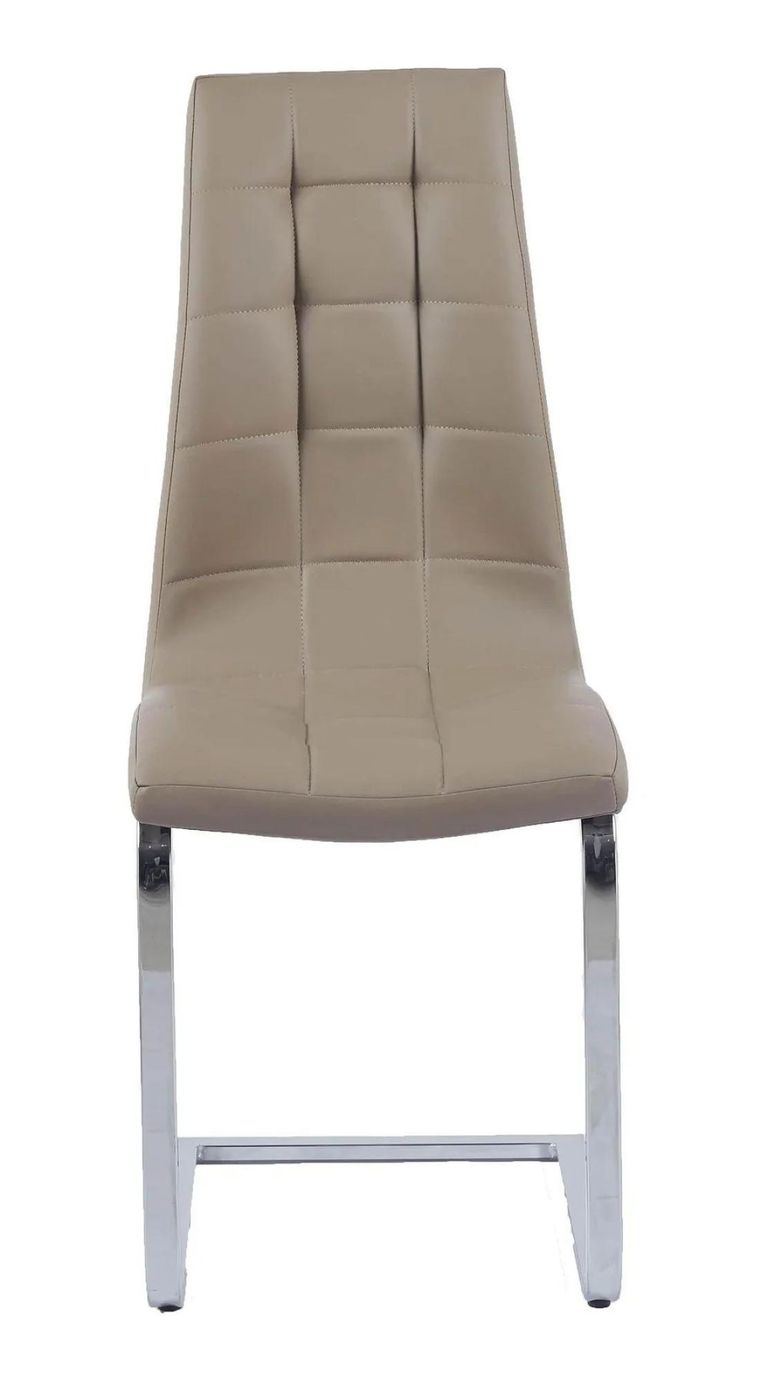 Carrera Dining Set - 4 Seater - 130cm - Round - White Marble - 4x Jamison Dining Chairs - Beige Faux Leather