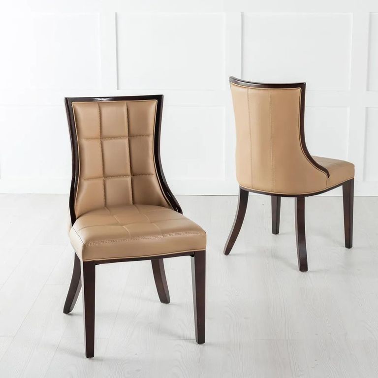 Carrera Dining Set - 4 Seater - 130cm - Round - White Marble - 4x Paris Dining Chairs - Taupe Leather - Brown Legs
