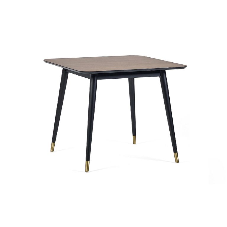 Findlay Dining Set - Walnut - 4 Seater - 90cm - Square - 4 Luxe Blue Chairs