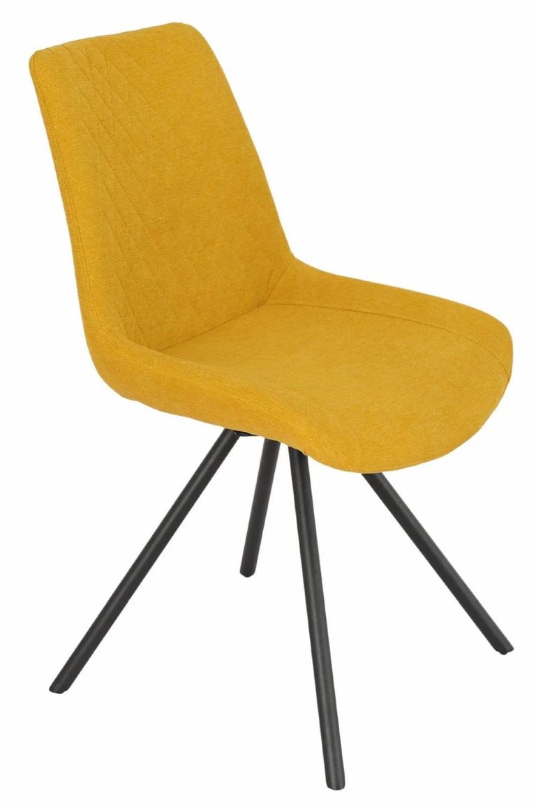 Hayden Dining Set - 6-12 Seater - 160cm-240cm - White Ceramic - Extending - Boden Swivel Dining Chairs - Yellow Fabric