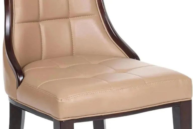 Turin Dining Set - 8 Seater - 140cm - Square - Grey Marble - Paris Dining Chairs - Taupe Leather - Brown Legs