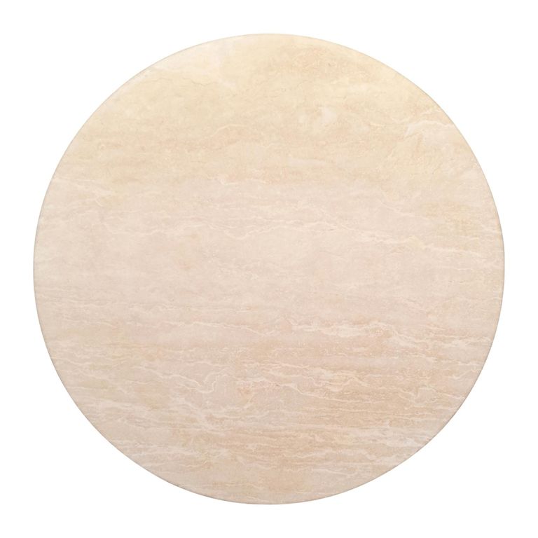 Renaissance Dining Table - 130cm - 4 Seater - Round - Pedestal - Beige - Travertine