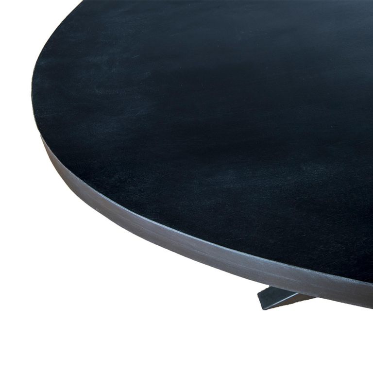 Kala Dining Table - 240cm - 8 Seater - Oval - Spider Legs - Black - Mango Wood