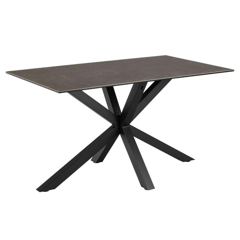 Heaven Dining Table - 4 Seater - 135cm - Black Ceramic - with Star Legs