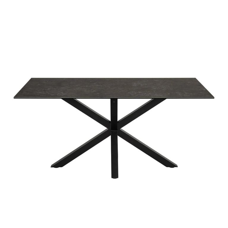Heaven Dining Table - 6 Seater - 160cm - Black Ceramic - with Star Legs