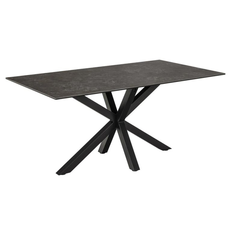 Heaven Dining Table - 6 Seater - 160cm - Black Ceramic - with Star Legs