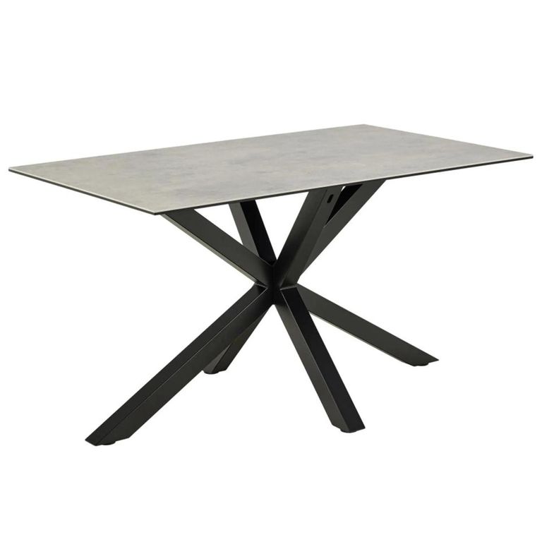 Heaven Dining Table - 4 Seater - 135cm - Grey Ceramic - with Star Legs