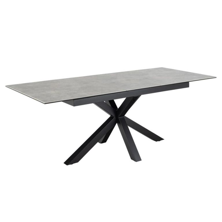 Heaven Extending Dining Table - 6-8 Seater - 168cm-210cm - Grey Ceramic - with Star Legs
