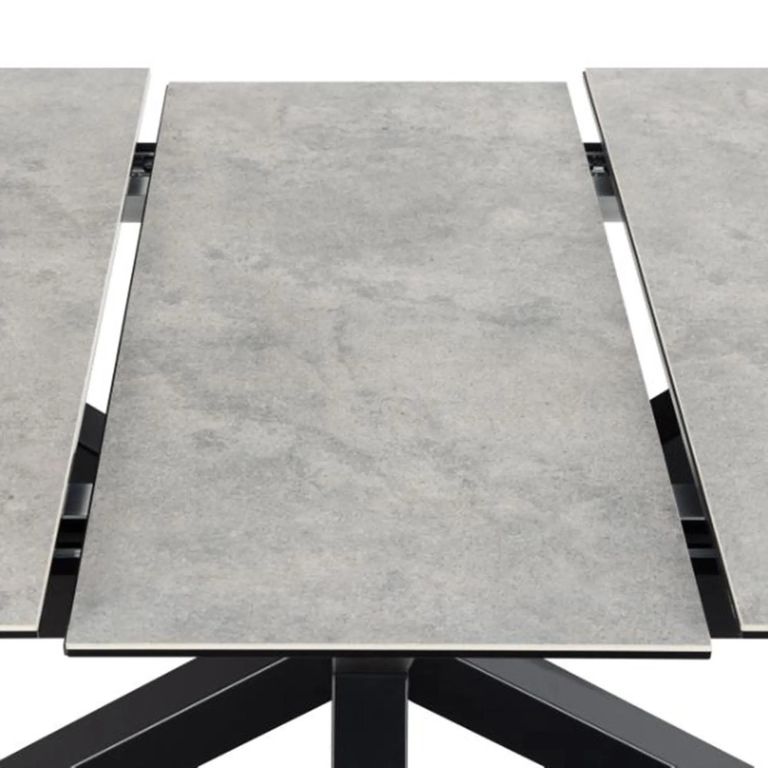 Heaven Extending Dining Table - 6-8 Seater - 168cm-210cm - Grey Ceramic - with Star Legs