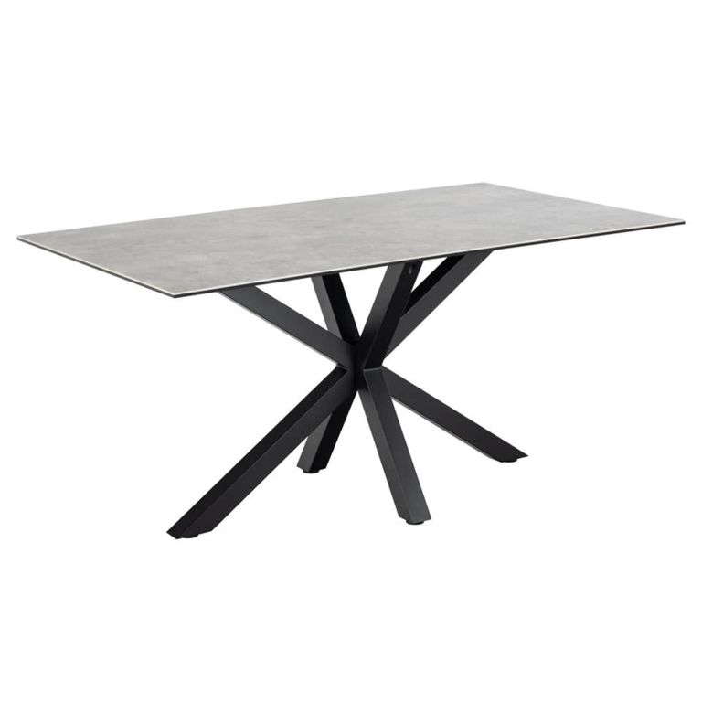 Heaven Dining Table - 6 Seater - 160cm - Grey Ceramic - with Star Legs