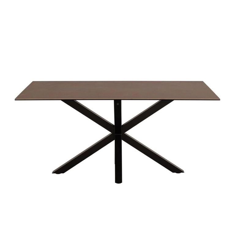 Heaven Dining Table - 6 Seater - 160cm - Rusty Brown Ceramic - with Star Legs