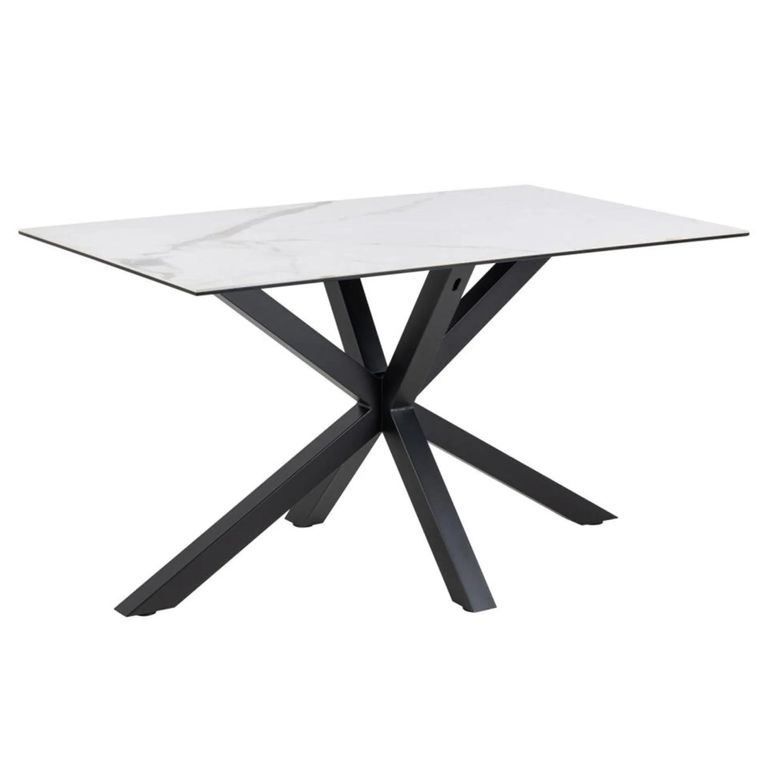 Heaven Dining Table - 4 Seater - 135cm - White Ceramic - with Star Legs