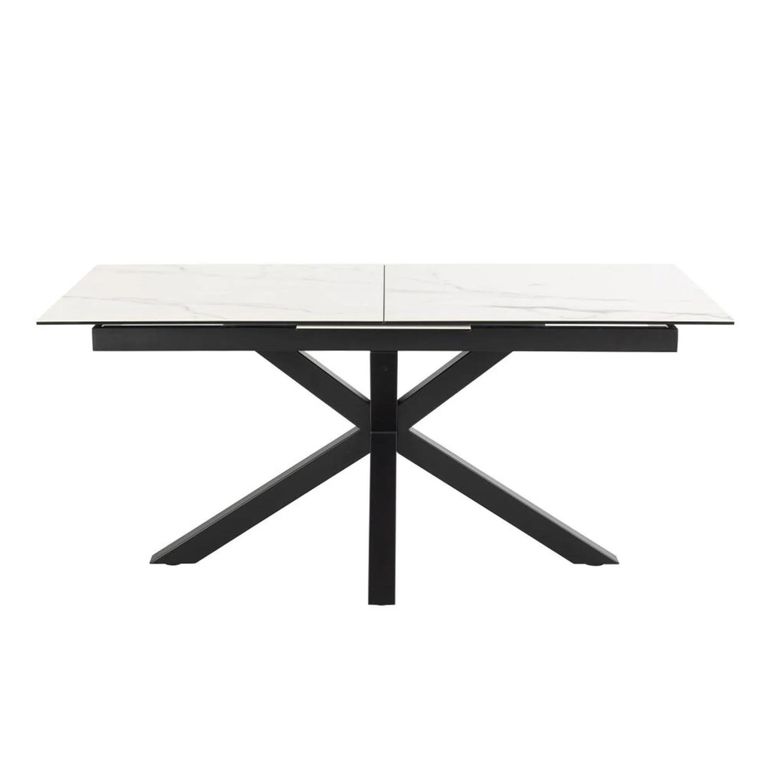 Heaven Extending Dining Table - 6-8 Seater - 168cm-210cm - White Ceramic - with Star Legs