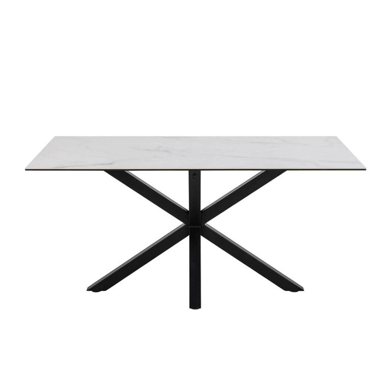 Heaven Dining Table - 6 Seater - 160cm - White Ceramic - with Star Legs