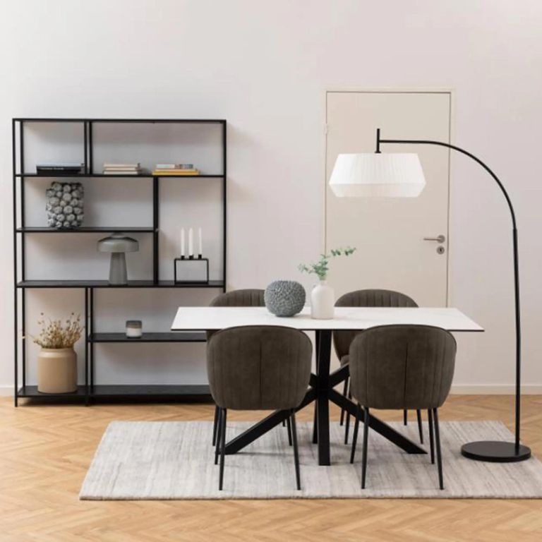 Heaven Dining Table - 6 Seater - 160cm - White Ceramic - with Star Legs