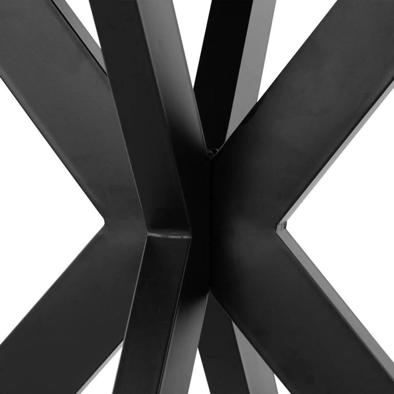 Viento Oak - Sunburst Round Dining Table - 4 Seater - 110cm - with Black Spider Legs