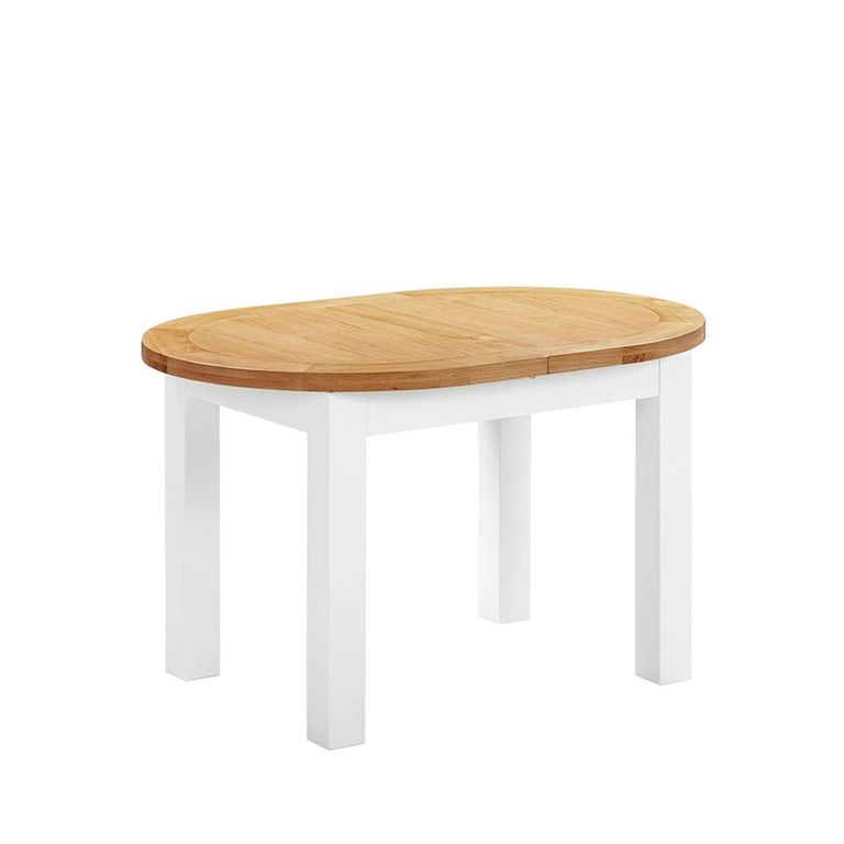 Lundy Oval Extending Dining Table - 4-6 Seater - 130cm-170cm - White Painted