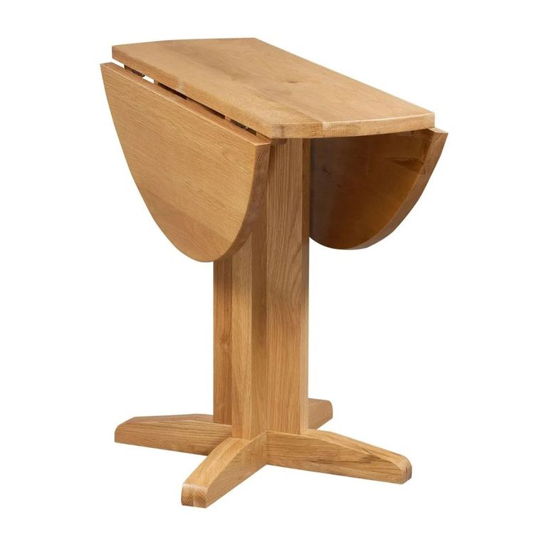 Appleby Round Drop Leaf Dining Table - 2 Seater - 30cm-90cm - Oak