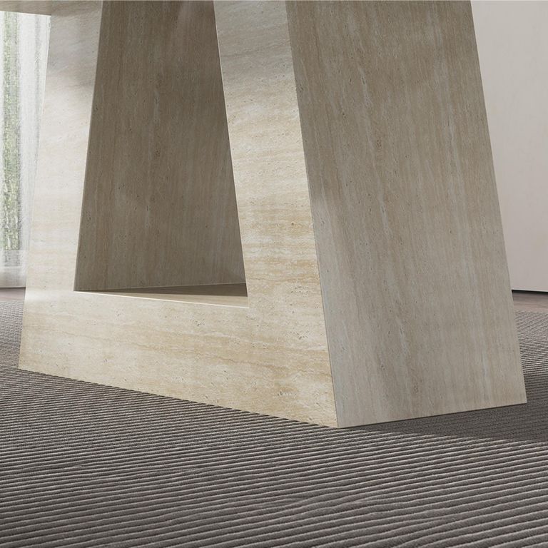 Milan Dining Table - Travertine Beige Engineered Marble - Sizes Available