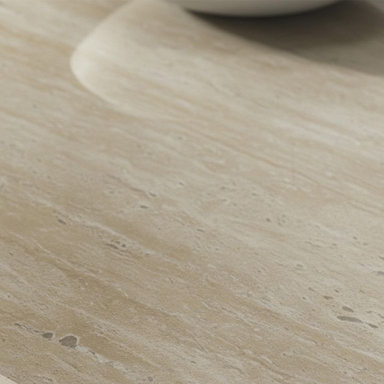 Milan Dining Table - Travertine Beige Engineered Marble - Sizes Available