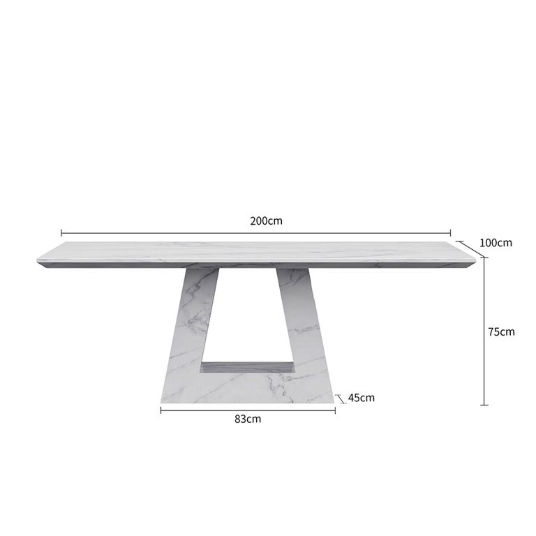 Milan Dining Table - White Marble - Sizes Available