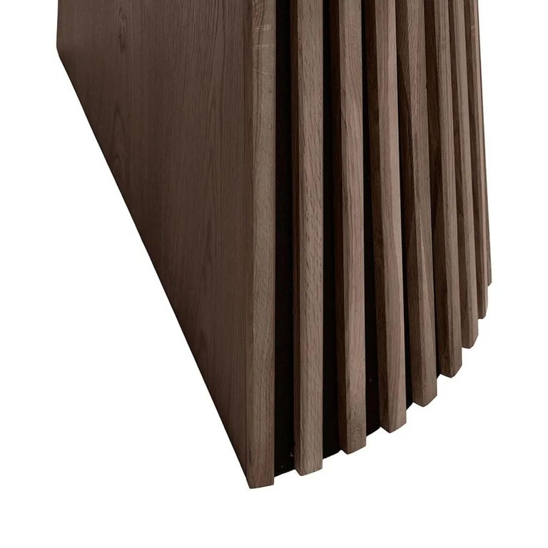 Osaka Round Extending Dining Table - 4-8 Seater - 120cm-200cm - Slatted Base - Smoked Oak