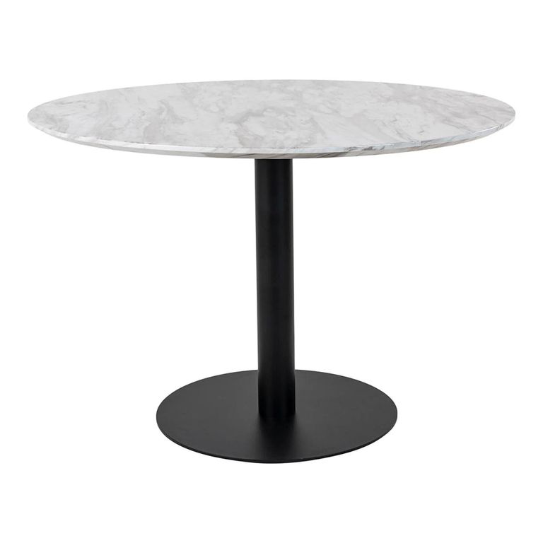 Bolzano Round Dining Table - Pedestal - 4 Seater - 110cm - White and Black