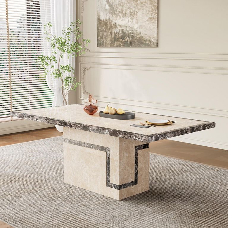 Venice Dining Table - Cream Marble - Sizes Available