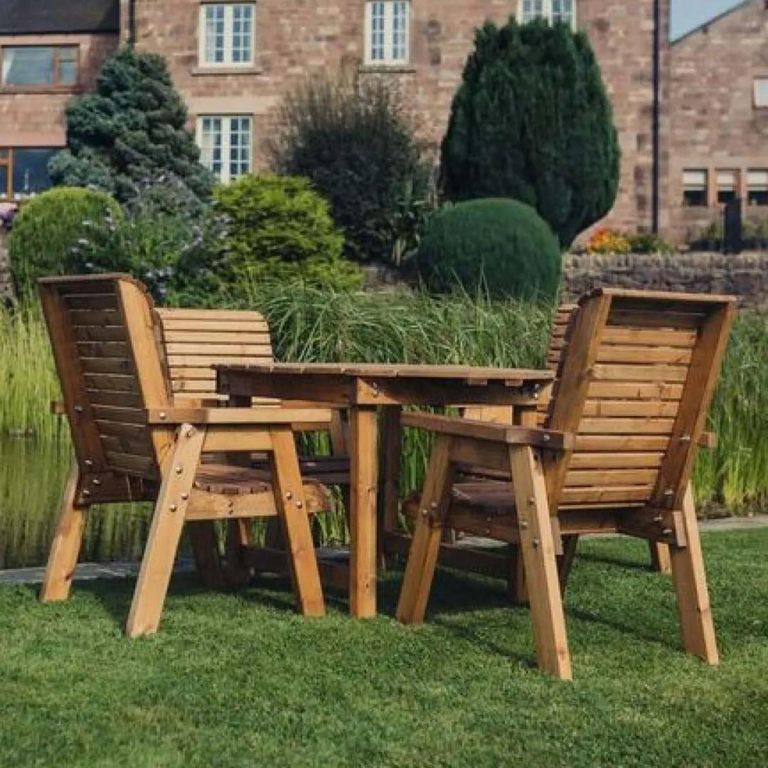 Garden Dining Set - 4 Seater - Round - Redwood