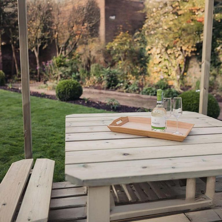 Westwood Garden Picnic Table Set - Square - 4 Benches