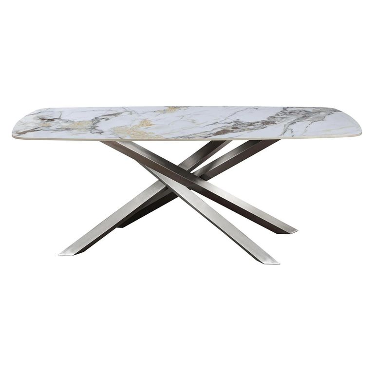 Lacey Grey Ceramic 6 Seater Dining Table