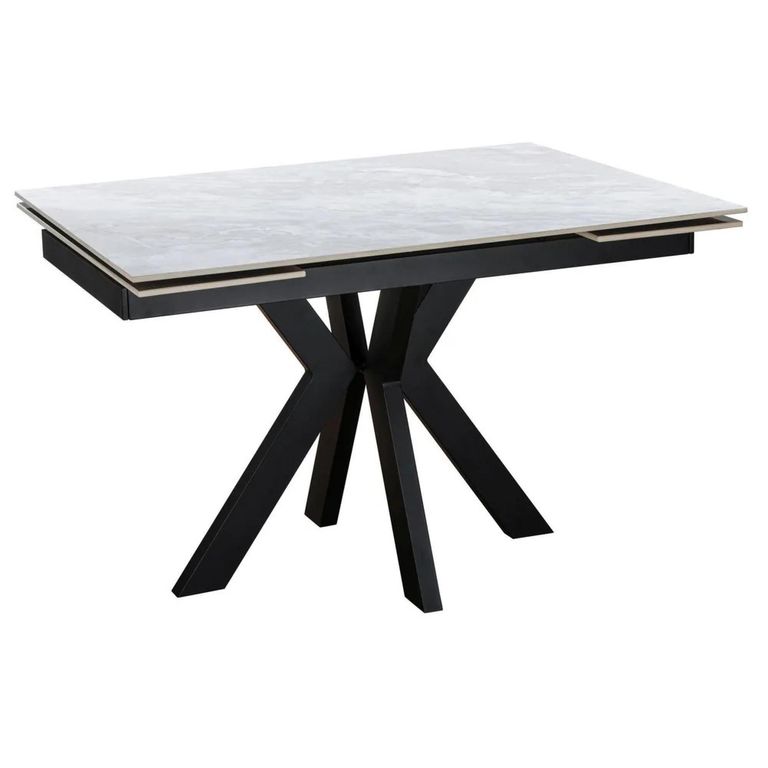 Vida Pearla Grey Ceramic 4-6 Seater Extending Dining Table