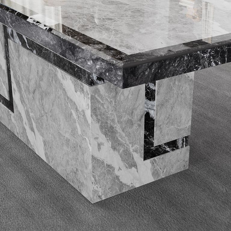 Venice Dining Table - Armani Grey Engineered Marble - Sizes Available