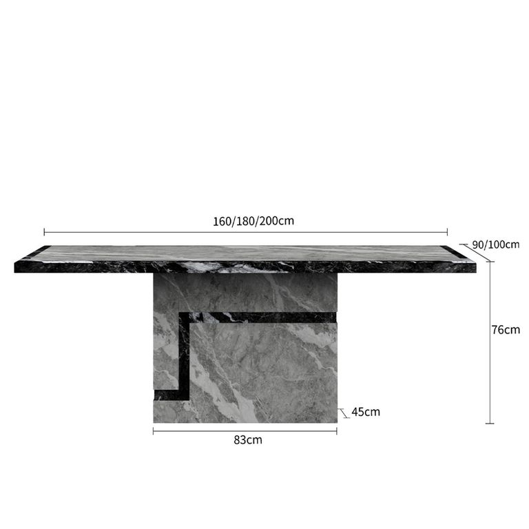 Venice Dining Table - Armani Grey Engineered Marble - Sizes Available