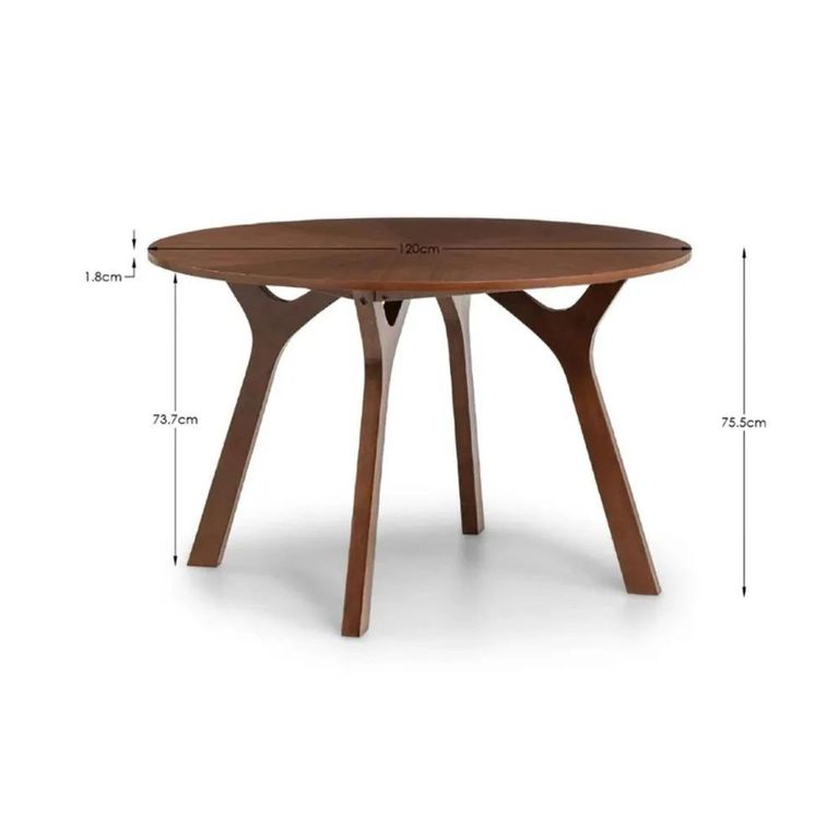 Clearance - Huxley Dining Table - 4 Seater - 120cm - Round - Walnut - FSS16983