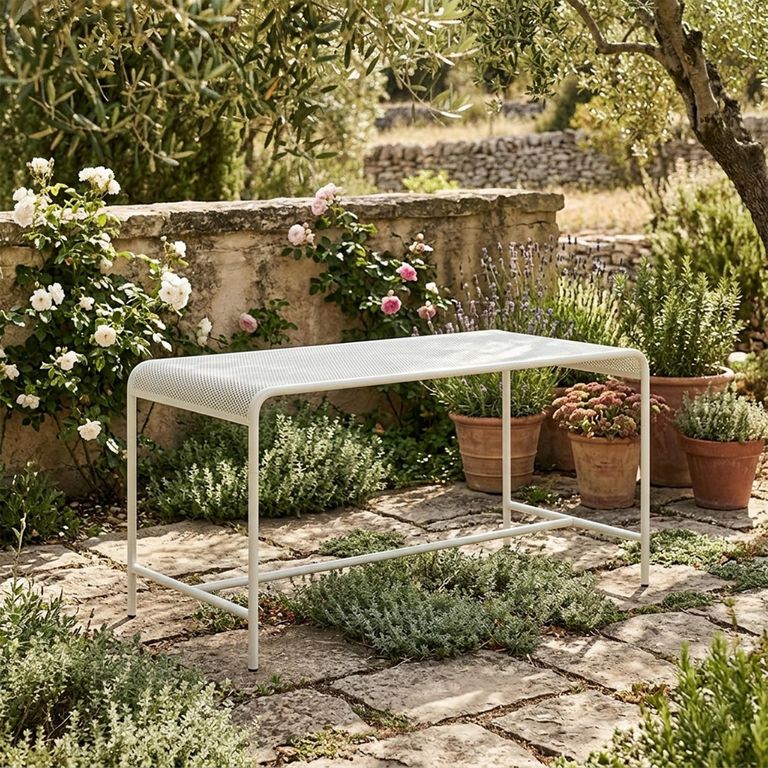 Brenta Outdoor Dining Table - 6 Seater - 152cm - Ivory Metal