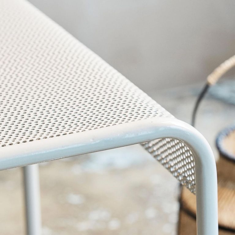 Brenta Outdoor Dining Table - 6 Seater - 152cm - Ivory Metal