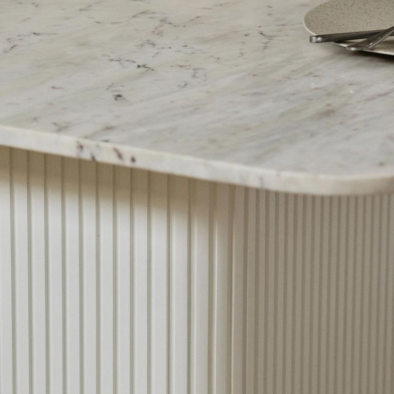 Eriso Dining Table - 6 Seater - 150cm - Ivory Marble